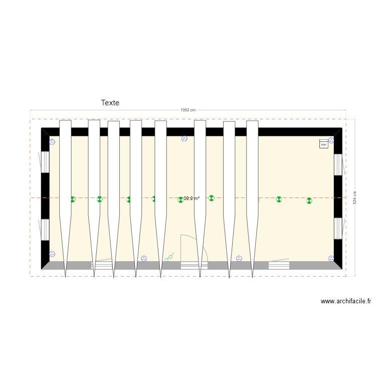 Vue en plan Maternité KPINNOU M. Plan de 1 pièce et 40 m2