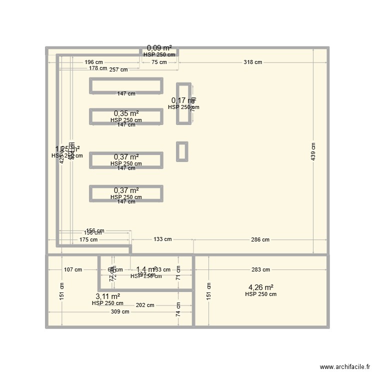 stage*. Plan de 12 pièces et 36 m2