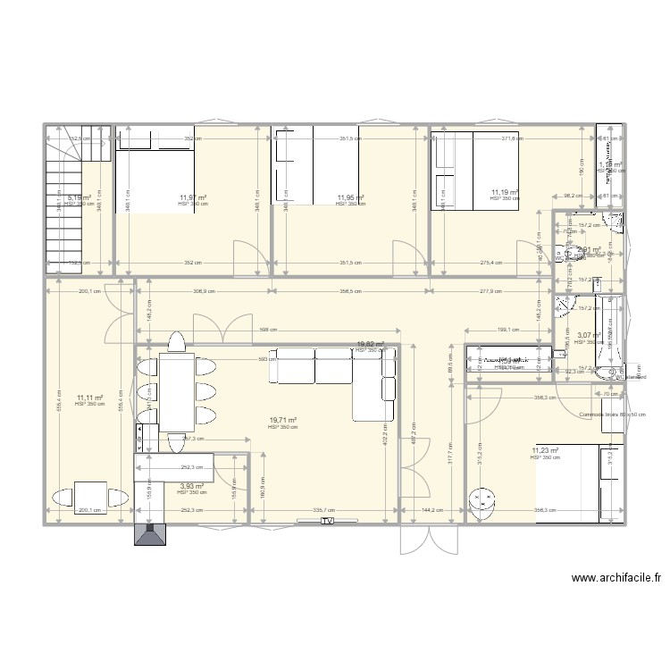 sanogo bat01. Plan de 13 pièces et 115 m2