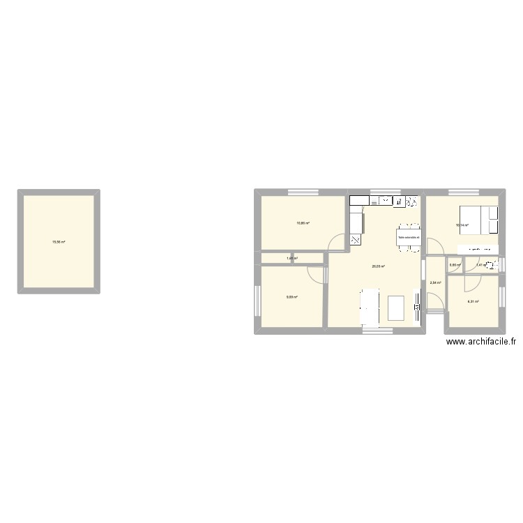 Beaucaire. Plan de 10 pièces et 84 m2