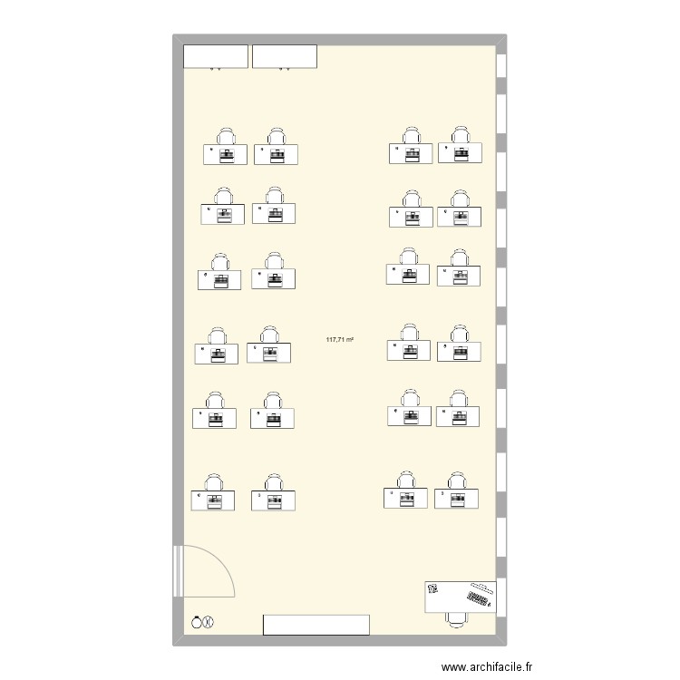 Local G201. Plan de 1 pièce et 118 m2