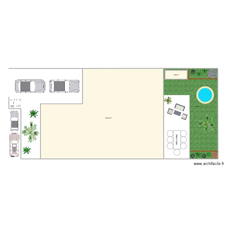 plan clavette . Plan de 2 pièces et 123 m2