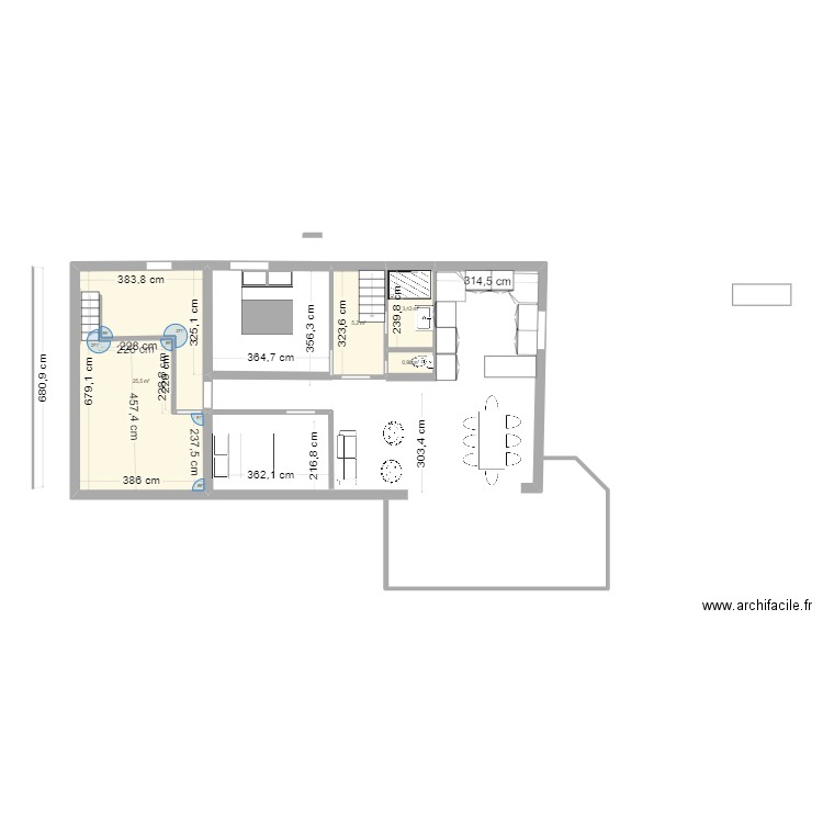 Theix 7. Plan de 4 pièces et 35 m2