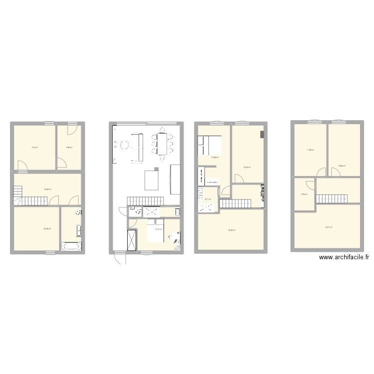 Maison. Plan de 13 pièces et 181 m2