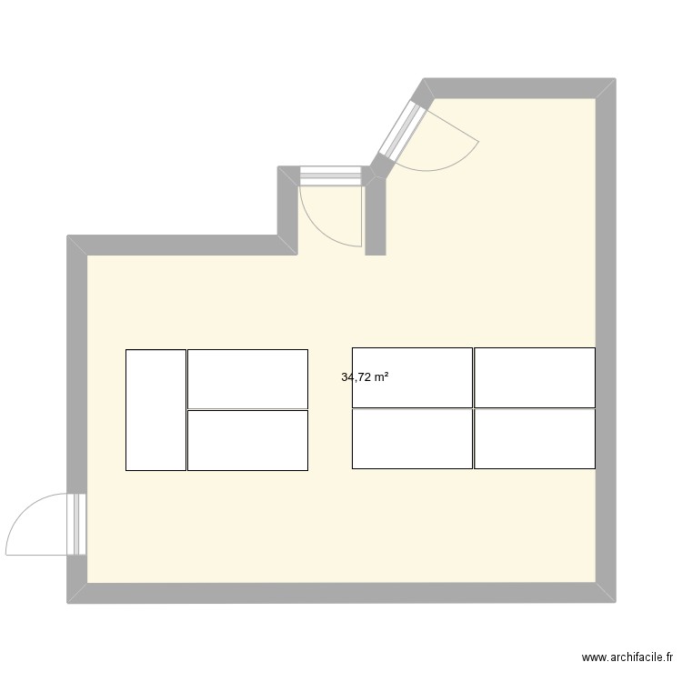 bur zuyd2. Plan de 1 pièce et 35 m2