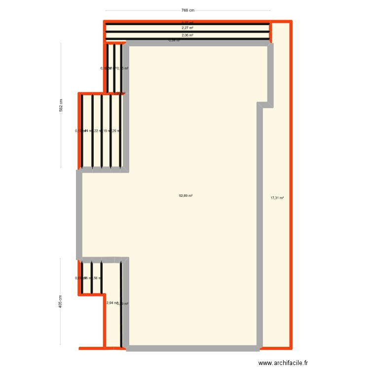 terrasse 2. Plan de 20 pièces et 127 m2