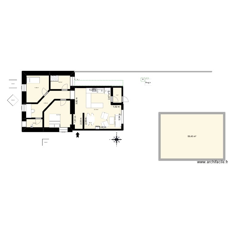 1 mars L v4. Plan de 8 pièces et 146 m2