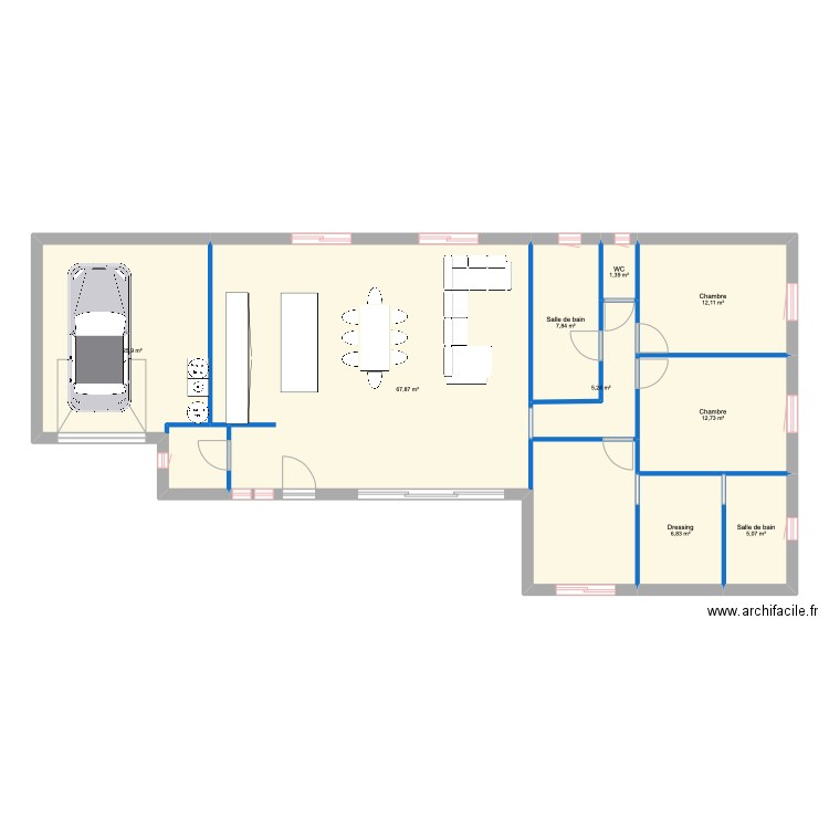 plan maiso,. Plan de 9 pièces et 145 m2