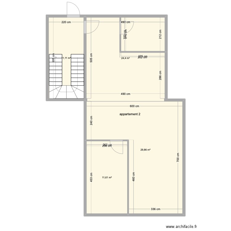 intérieur appartement 2. Plan de 4 pièces et 77 m2