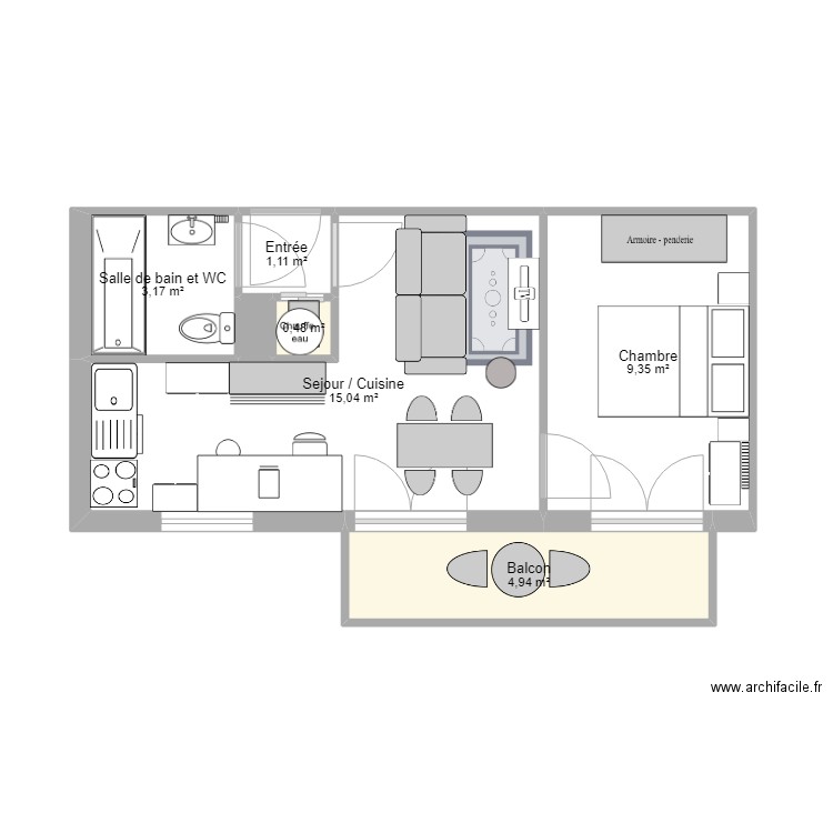 Villeparisis b. Plan de 7 pièces et 34 m2