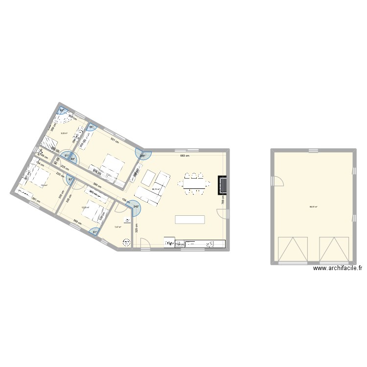 maison1. Plan de 6 pièces et 187 m2