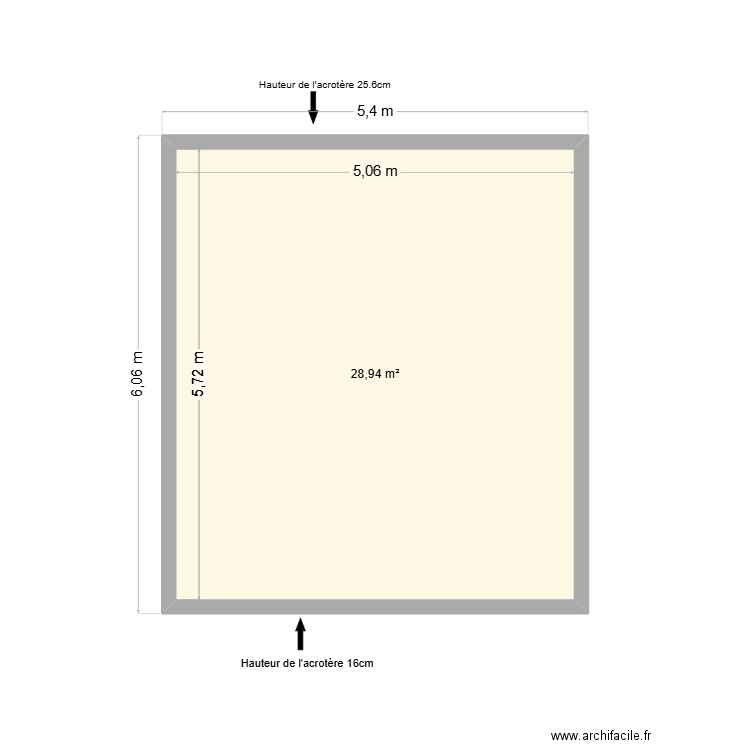 chapelle. Plan de 1 pièce et 29 m2