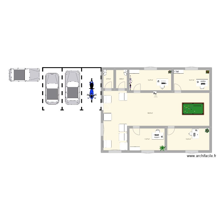 eval. Plan de 7 pièces et 111 m2