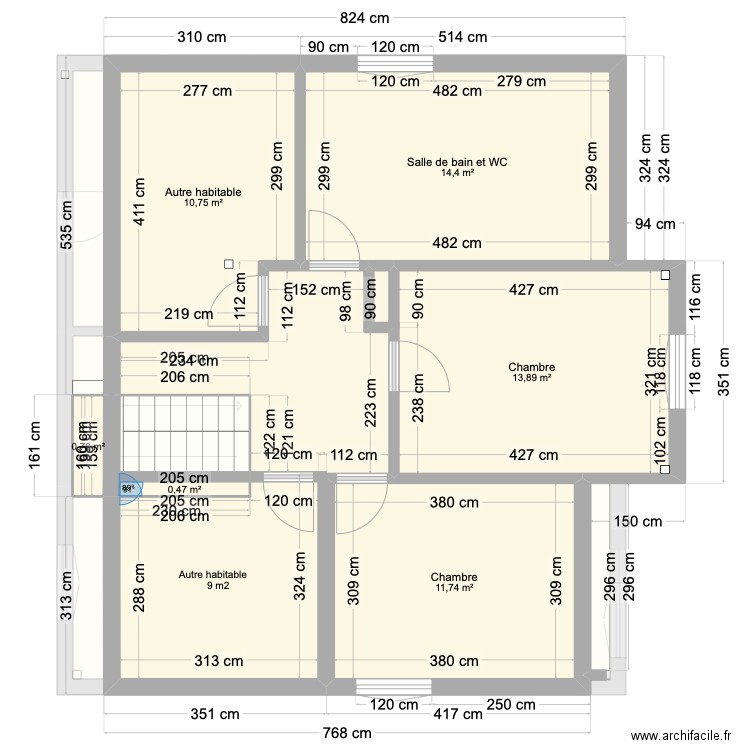 maison2. Plan de 12 pièces et 147 m2