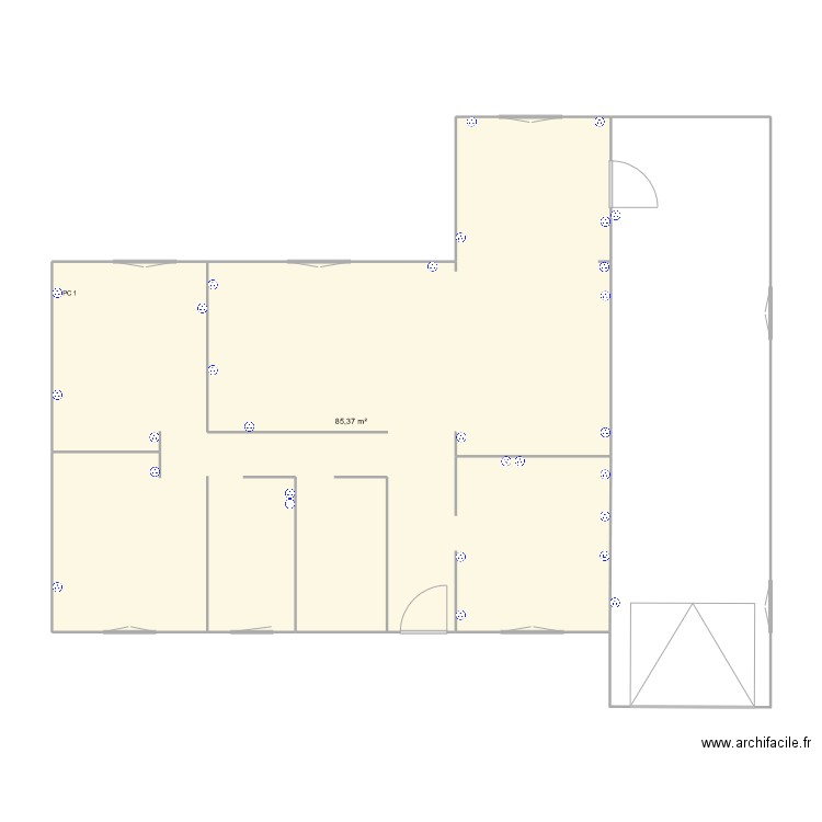 elec. Plan de 1 pièce et 85 m2