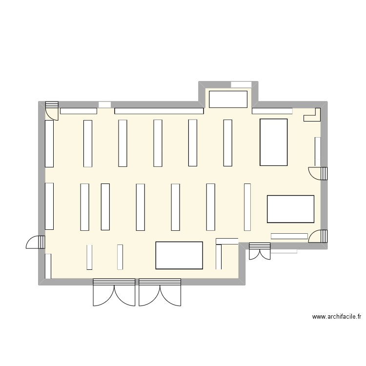 Magasin. Plan de 1 pièce et 26 m2