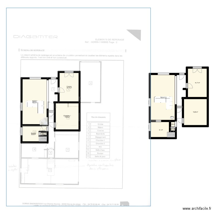 Maison_original. Plan de 11 pièces et 134 m2