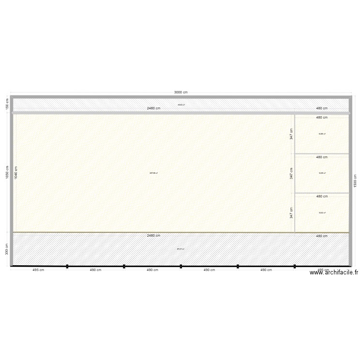 Bâtiment vache. Plan de 6 pièces et 431 m2