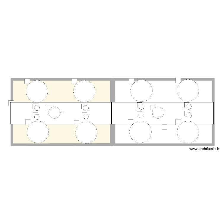 table mariage alex. Plan de 1 pièce et 86 m2