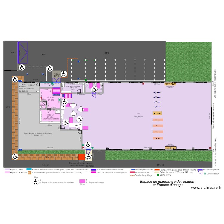 complétude CROSSFIT OLORON-SAINTE-MARIE APRES TRAVAUX ESP ROT USAG. Plan de 15 pièces et 1251 m2