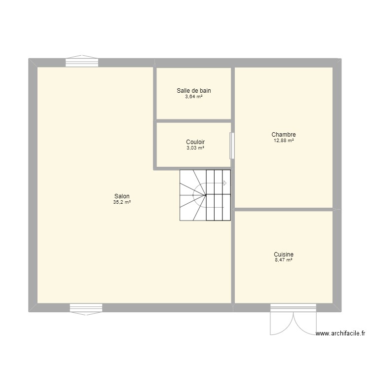 maison. Plan de 5 pièces et 63 m2