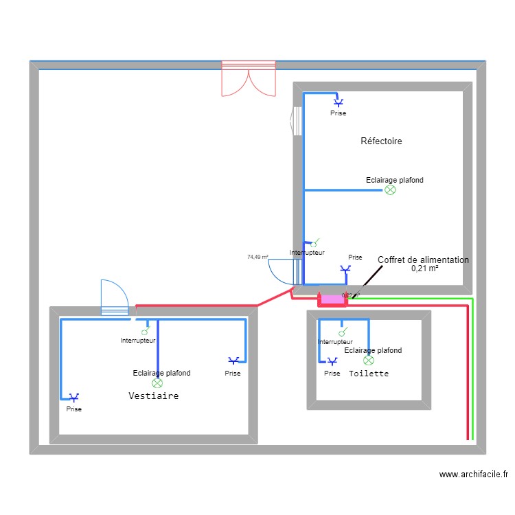 Schéma électrique de bas de vie société Oubaba projet dessalement . Plan de 7 pièces et 199 m2