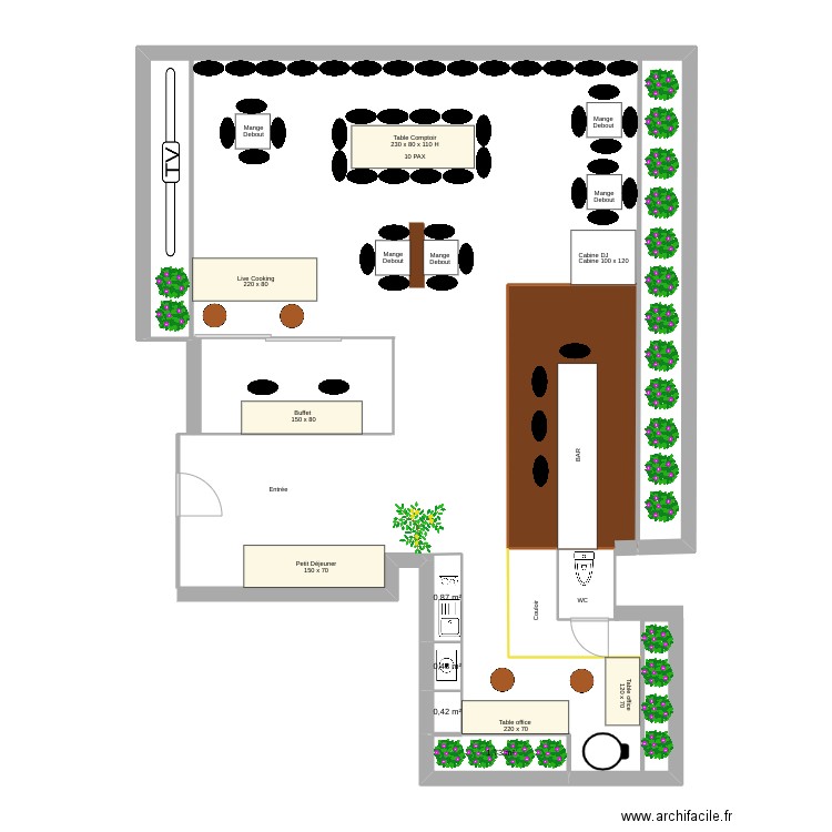 Shangri La - B 12ème étage -Rooftop V3. Plan de 4 pièces et 3 m2