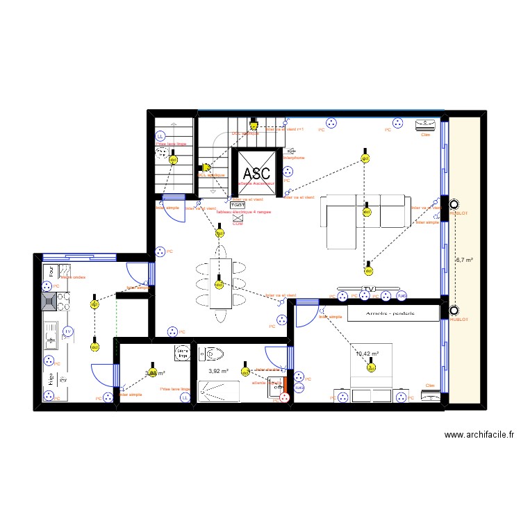 PROJET IMMEUBLE SCI NAINA PLAN R+2. Plan de 4 pièces et 24 m2