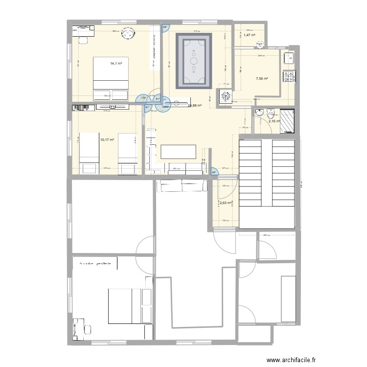 LOT 5. Plan de 7 pièces et 63 m2