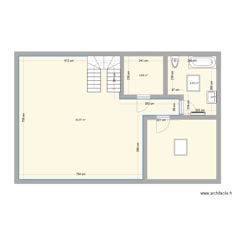 tp maison 2. Plan de 13 pièces et 256 m2