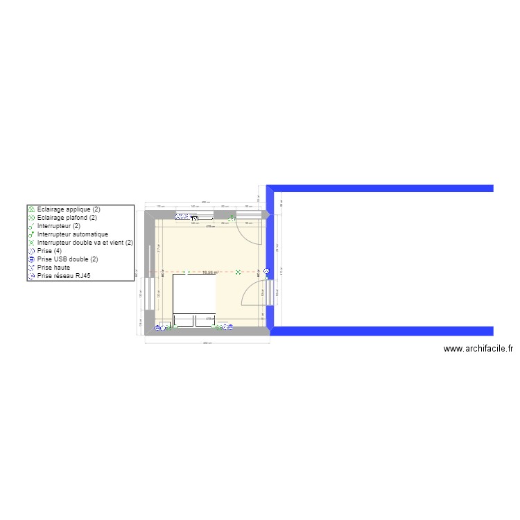 PLAN EXTENSION BEJET. Plan de 1 pièce et 17 m2