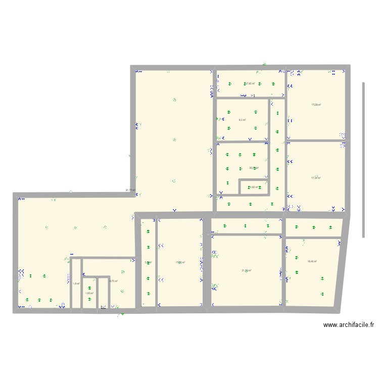 Plan elec. Plan de 14 pièces et 241 m2