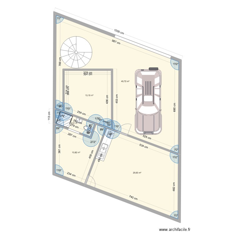 rdc kitambo.. Plan de 5 pièces et 106 m2