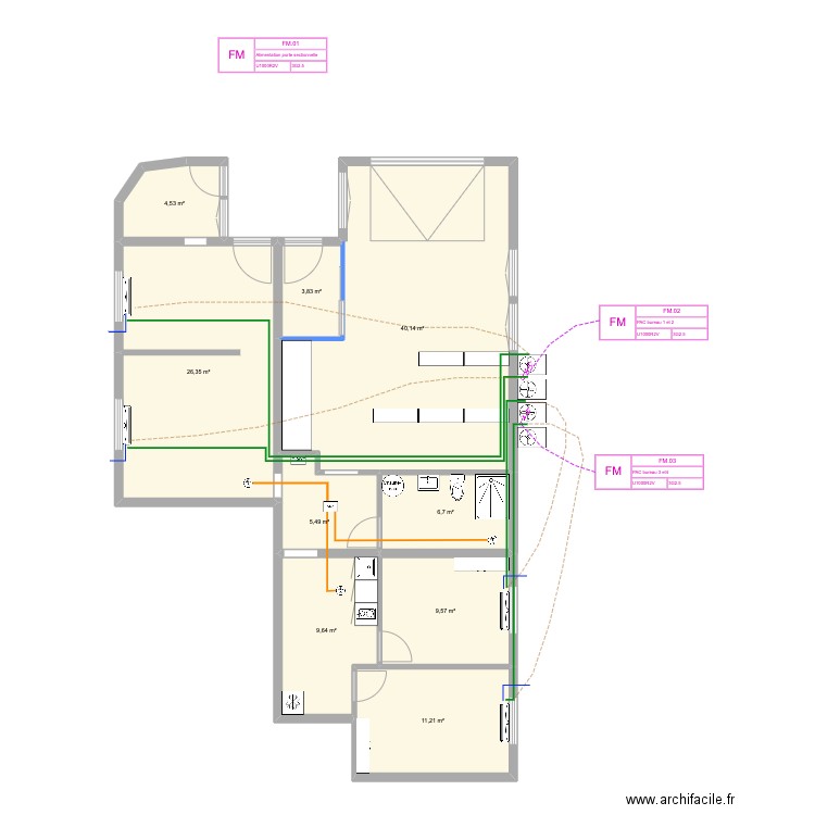 Local_Pro_Siorac_CLIM. Plan de 9 pièces et 117 m2