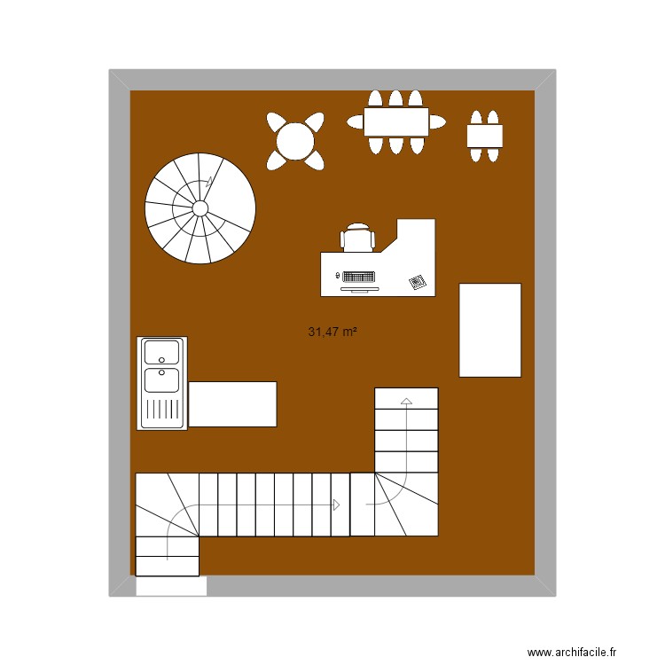 le nnature. Plan de 1 pièce et 31 m2