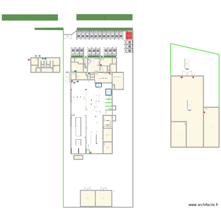 ETAGE BUREAU. Plan de 37 pièces et 1480 m2