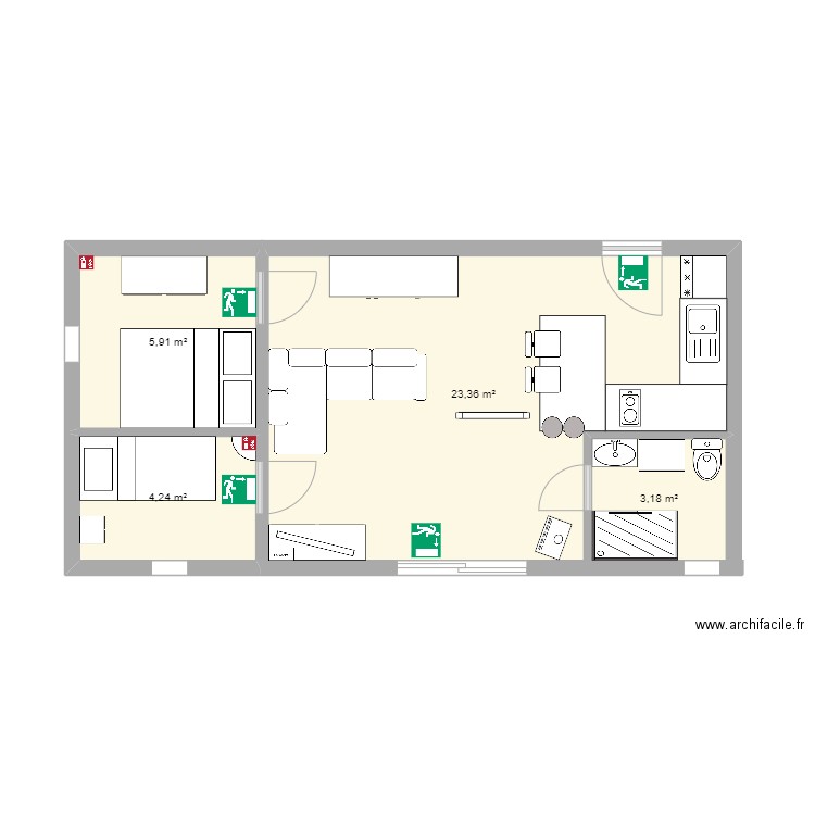 Chalet 1. Plan de 0 pièce et 0 m2