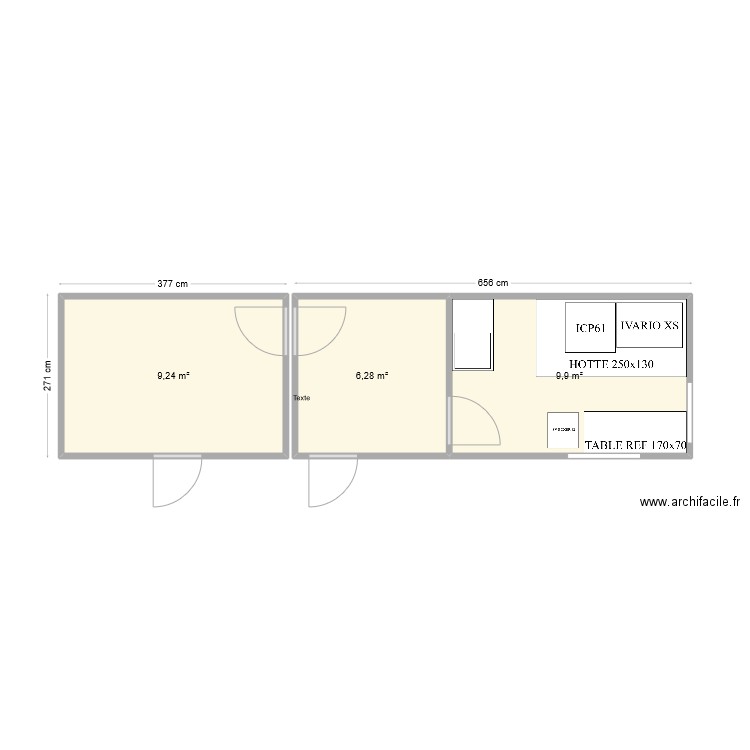 FERME PAULHANAISE. Plan de 3 pièces et 25 m2