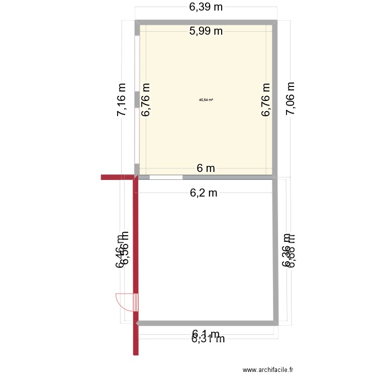 mon garage. Plan de 1 pièce et 41 m2