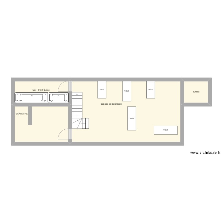 SALON . Plan de 4 pièces et 60 m2