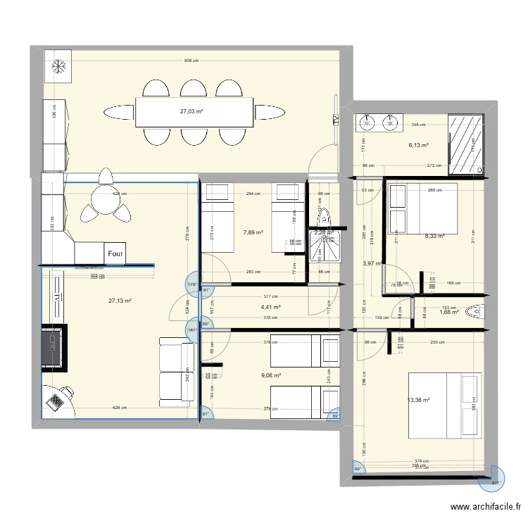 maison papa amenagé. Plan de 10 pièces et 110 m2