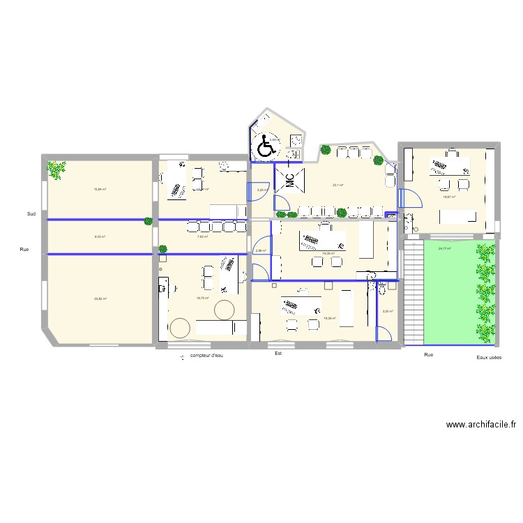 0 place requise. Plan de 17 pièces et 318 m2