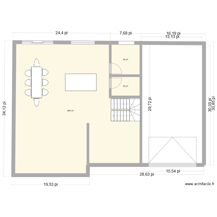 maison 1. Plan de 3 pièces et 89 m2