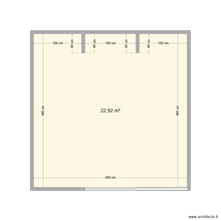 Dressing. Plan de 1 pièce et 23 m2