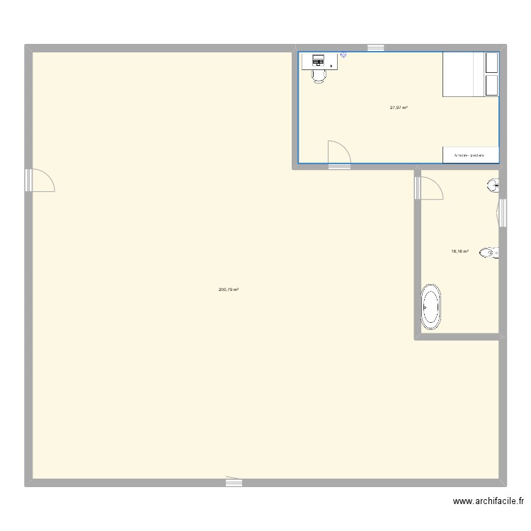 maison. Plan de 3 pièces et 245 m2