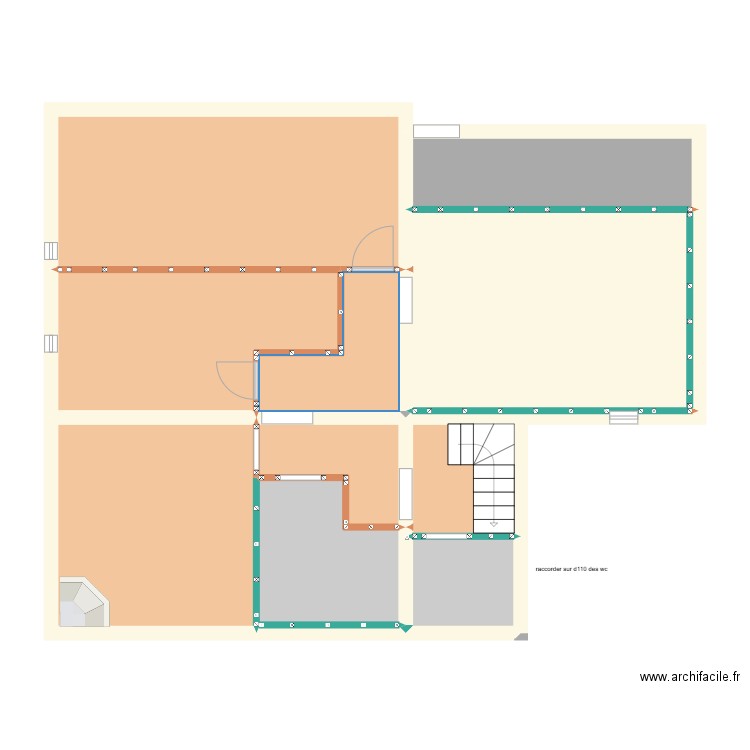 étage sonnac placo. Plan de 13 pièces et 100 m2