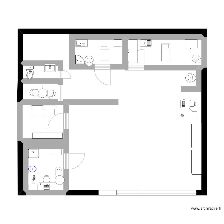 dossier vente. Plan de 3 pièces et 8 m2