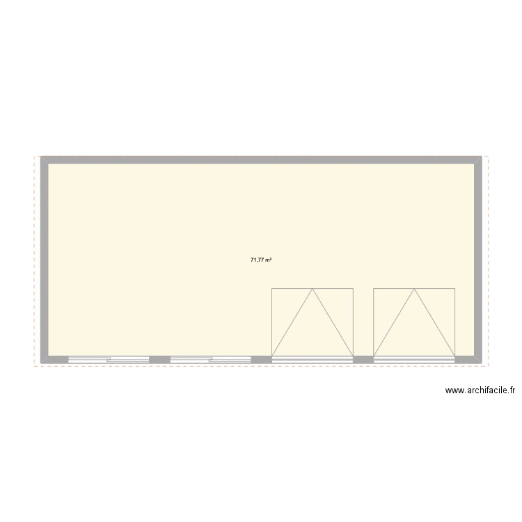 remi garage . Plan de 1 pièce et 72 m2