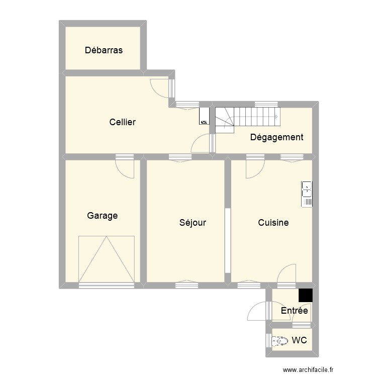 thomas rdc. Plan de 8 pièces et 91 m2