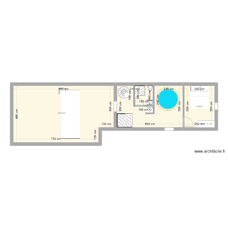 SOUS SOL PROJET V3. Plan de 3 pièces et 69 m2